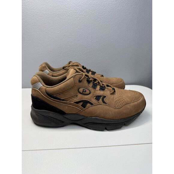 Propet Stability Walker Shoe M2034 Brown Leather Nubuck Mens 8 - Picture 1 of 6